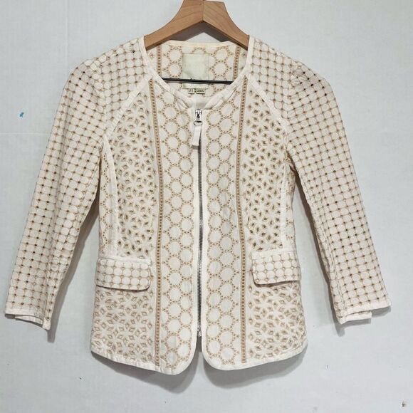 Elevenses Cream and Tan Patterned Blazer - Picture 1 of 5